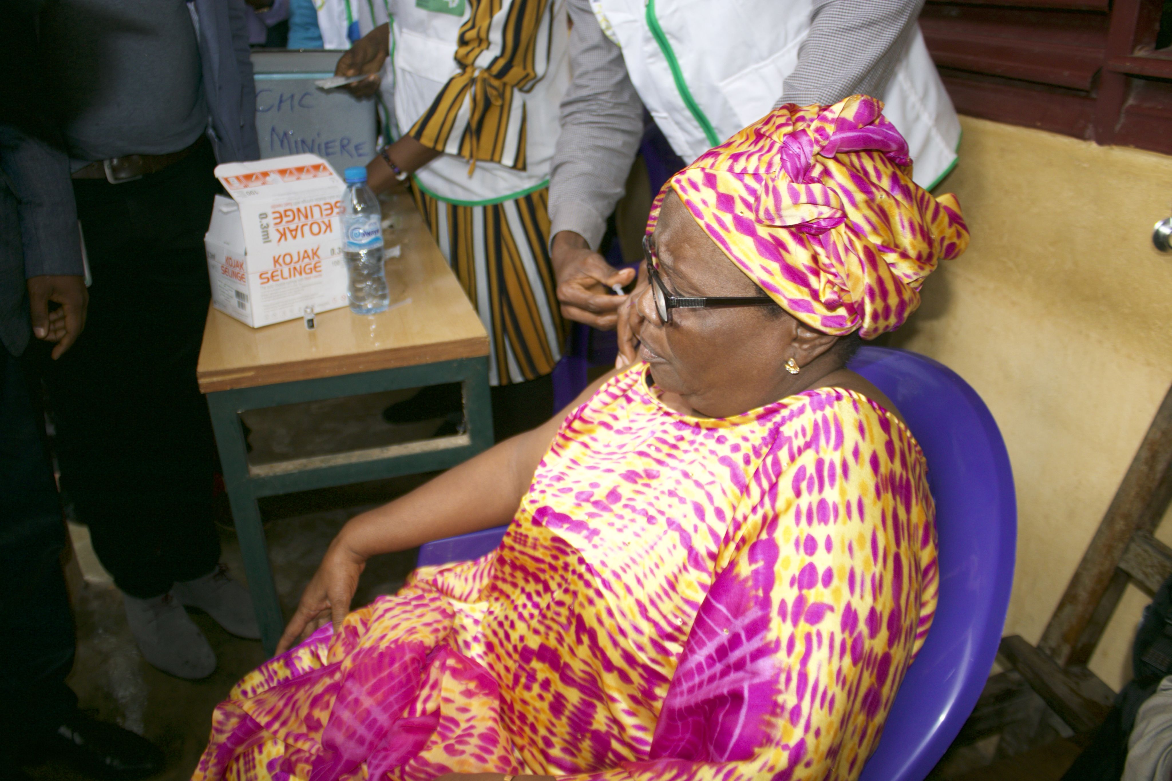 woman getting vaccinated